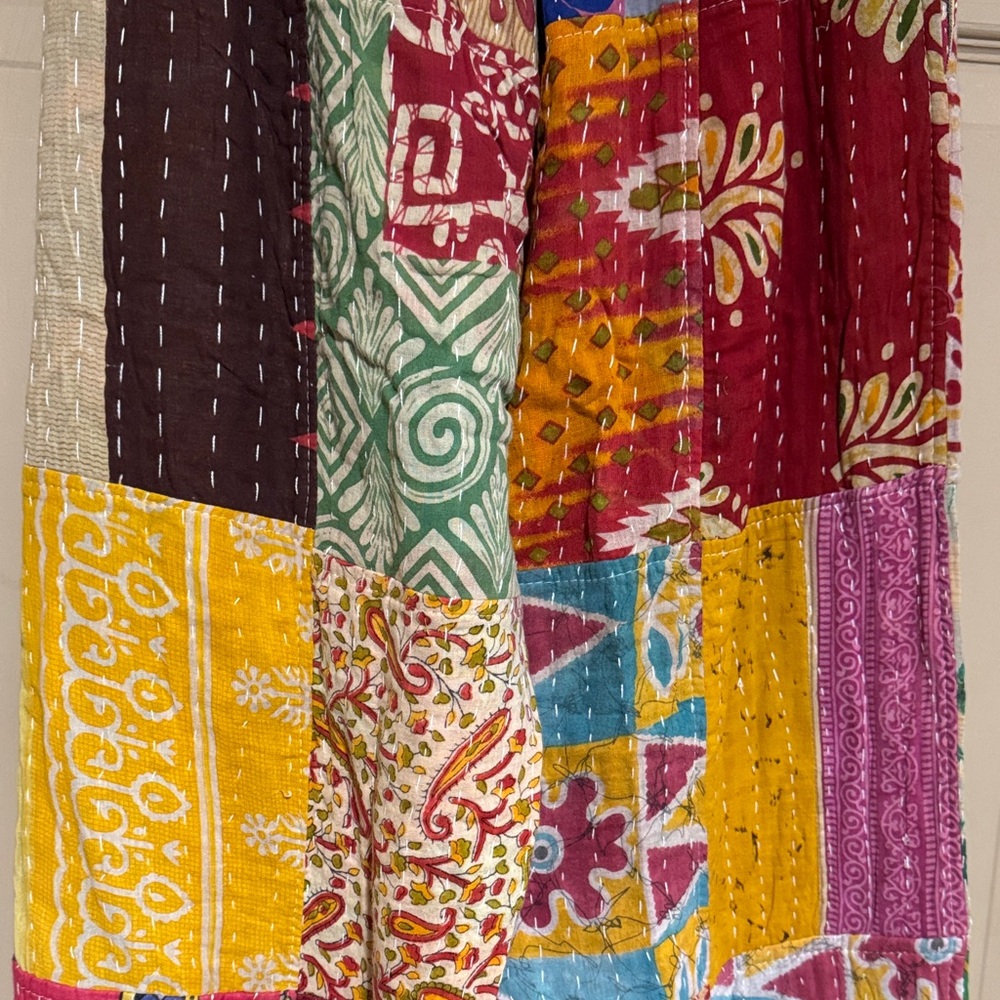 34 🌸 KANTHA Patchwork Pants Boho size S/M - Picture 4 of 5
